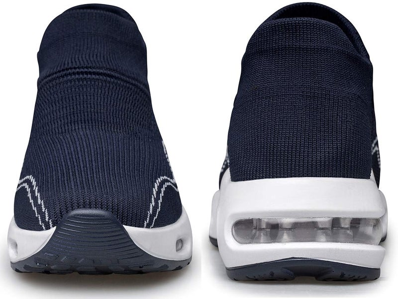 DOUSSPRT Womens Walking Shoes Slip on Sock Sneakers Mesh Air Cushion Platform Loafers Fashion Casual Blue US Size 9 9.5 - Image 2